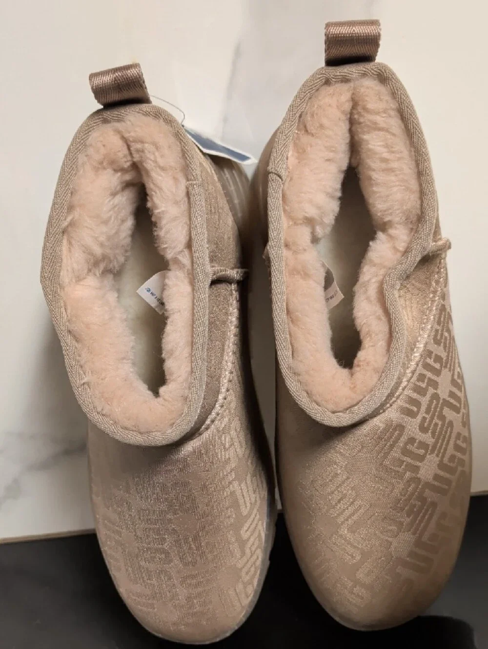 UGG Classic Ultra Mini Clear Monogram Boots Size 8 NWOT MSRP $150
